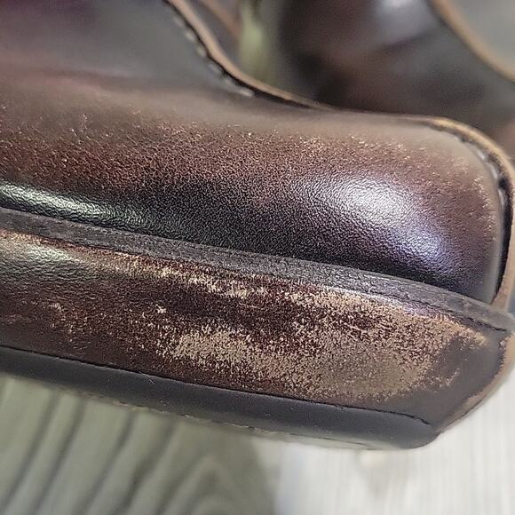 Frye Cheryl Triple Ring Harness Brown Leather Slip On Clogs Womens Size 7 - Picture 16 of 16